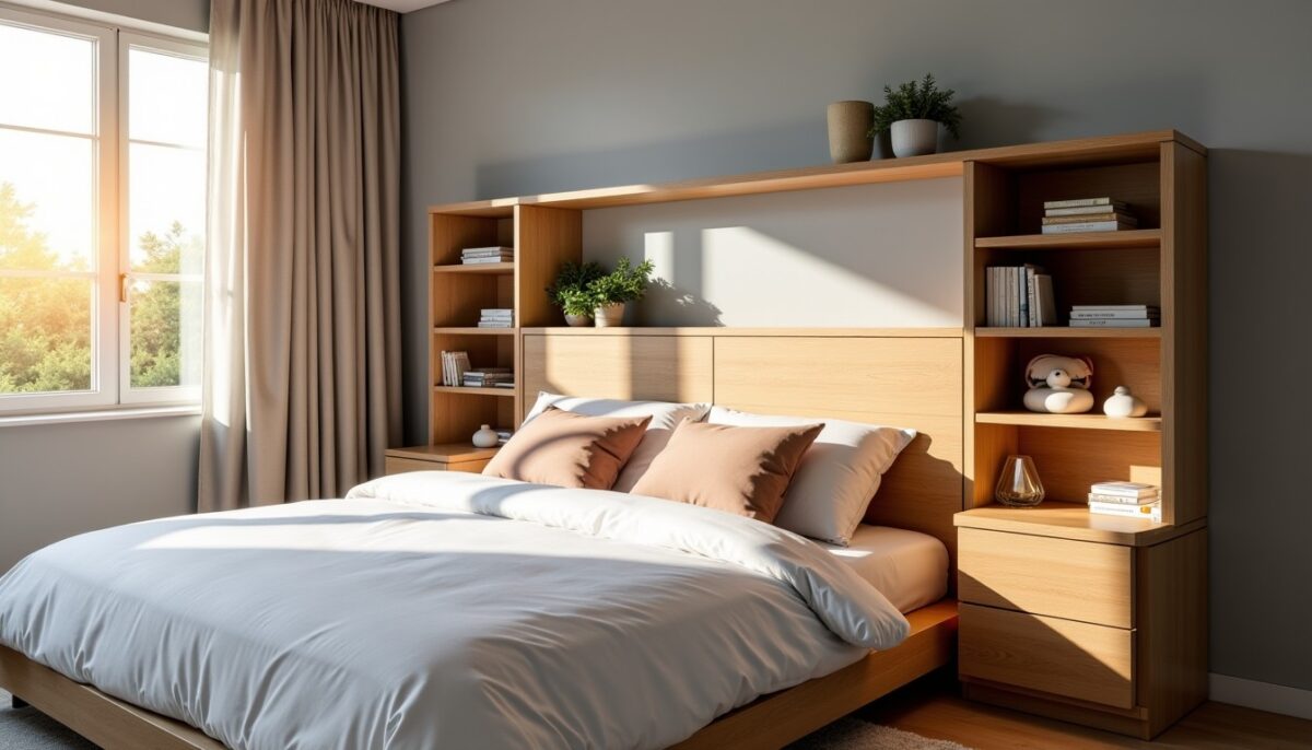 Tête de lit astucieuse avec rangements intégrés : maximisez l’espace de votre chambre